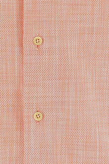 Açık Turuncu Kısa Kol Regular Fit Desenli Pamuk Gömlek