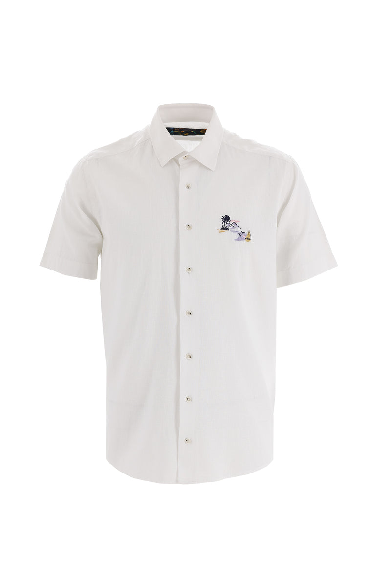 Beyaz Kısa Kol Klasik Gömlek