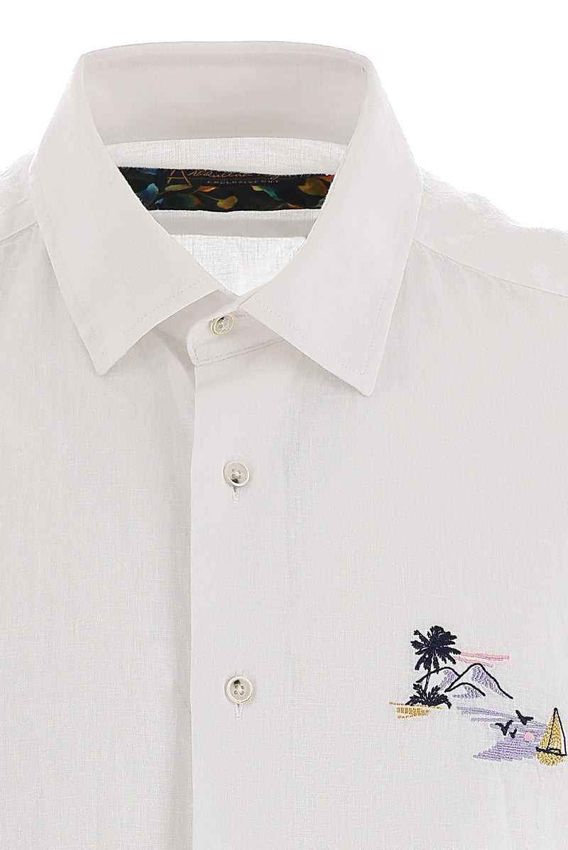 Beyaz Kısa Kol Klasik Gömlek