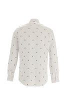 Beyaz Uzun Kol Regular Fit Desenli Pamuk Gömlek