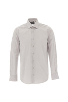 Açık Gri Uzun Kol Slim Fit Dar Kesim Klasik Pamuklu Bambu Pamuklu Gömlek