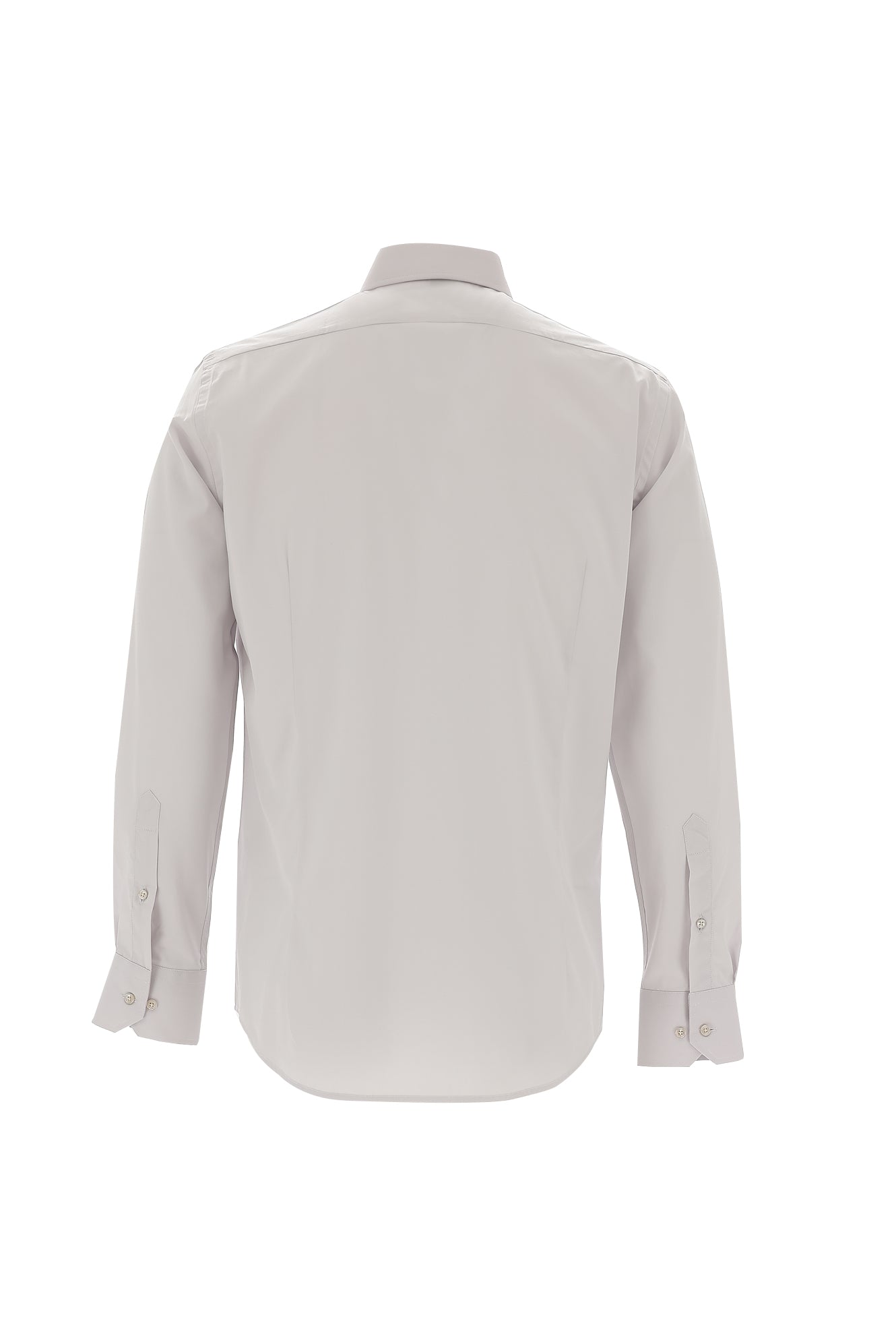 Açık Gri Uzun Kol Slim Fit Dar Kesim Klasik Pamuklu Bambu Pamuklu Gömlek