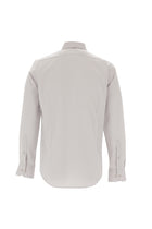 Açık Gri Uzun Kol Slim Fit Dar Kesim Klasik Pamuklu Bambu Pamuklu Gömlek
