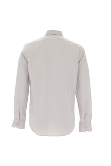 Açık Gri Uzun Kol Slim Fit Dar Kesim Klasik Pamuklu Bambu Pamuklu Gömlek