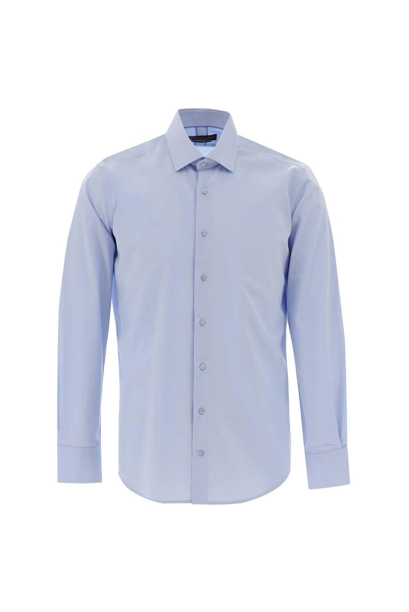 Açık Mavi Uzun Kol Slim Fit Dar Kesim Klasik Pamuklu Bambu Pamuklu Gömlek