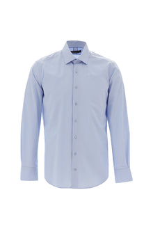 Açık Mavi Uzun Kol Slim Fit Dar Kesim Klasik Pamuklu Bambu Pamuklu Gömlek