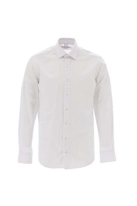 Beyaz Uzun Kol Slim Fit Dar Kesim Klasik Bambu Gömlek
