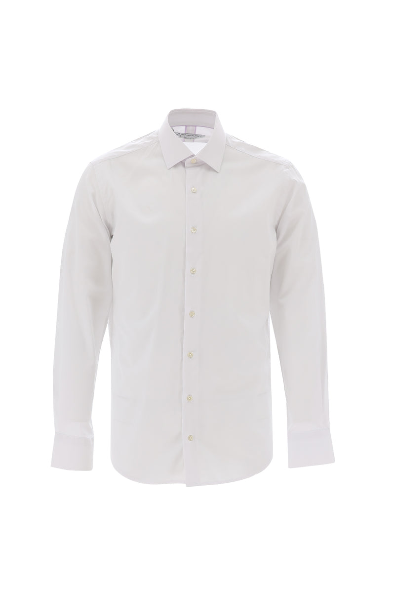 Beyaz Uzun Kol Slim Fit Dar Kesim Klasik Bambu Gömlek