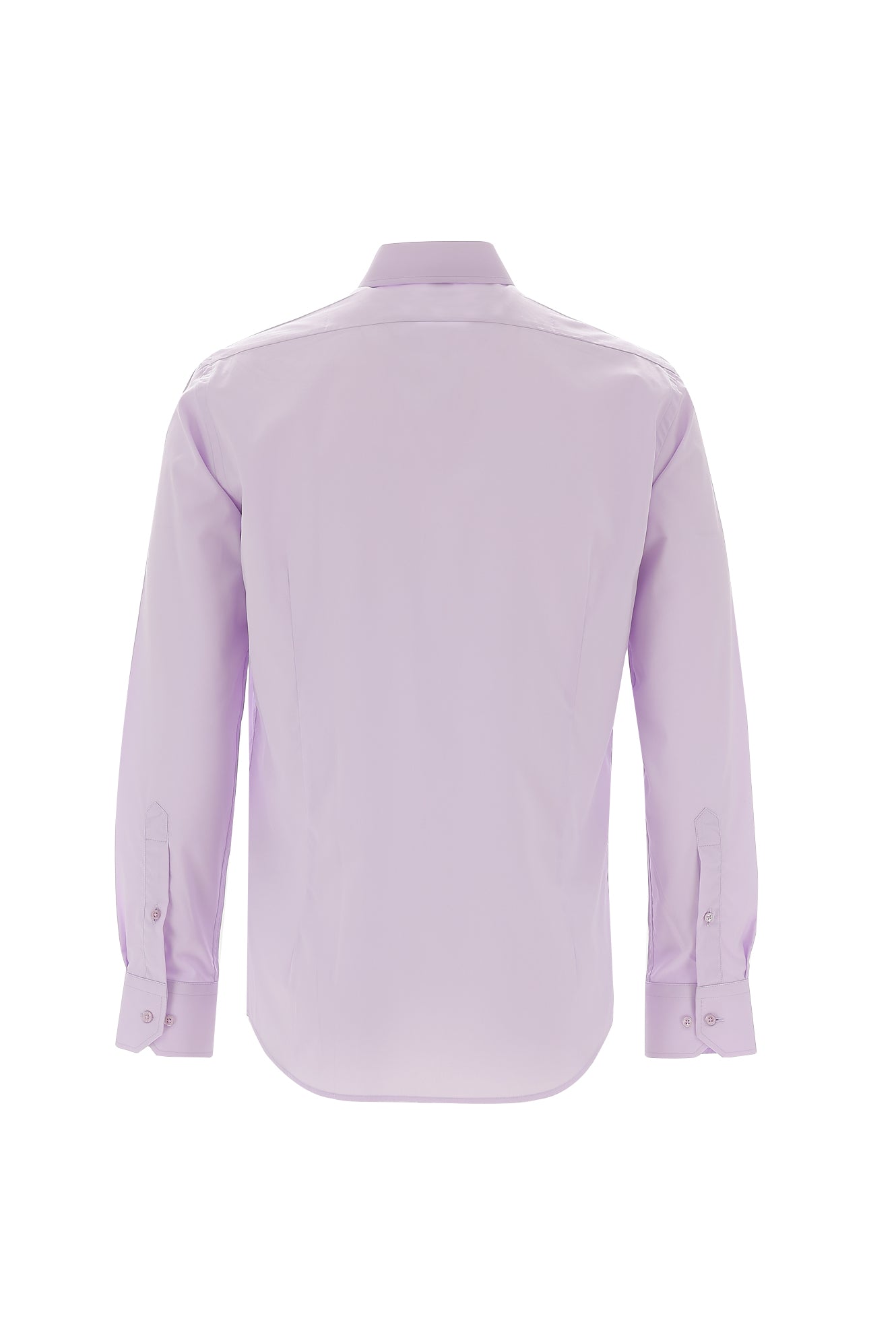 Lila Uzun Kol Slim Fit Dar Kesim Klasik Bambu Gömlek