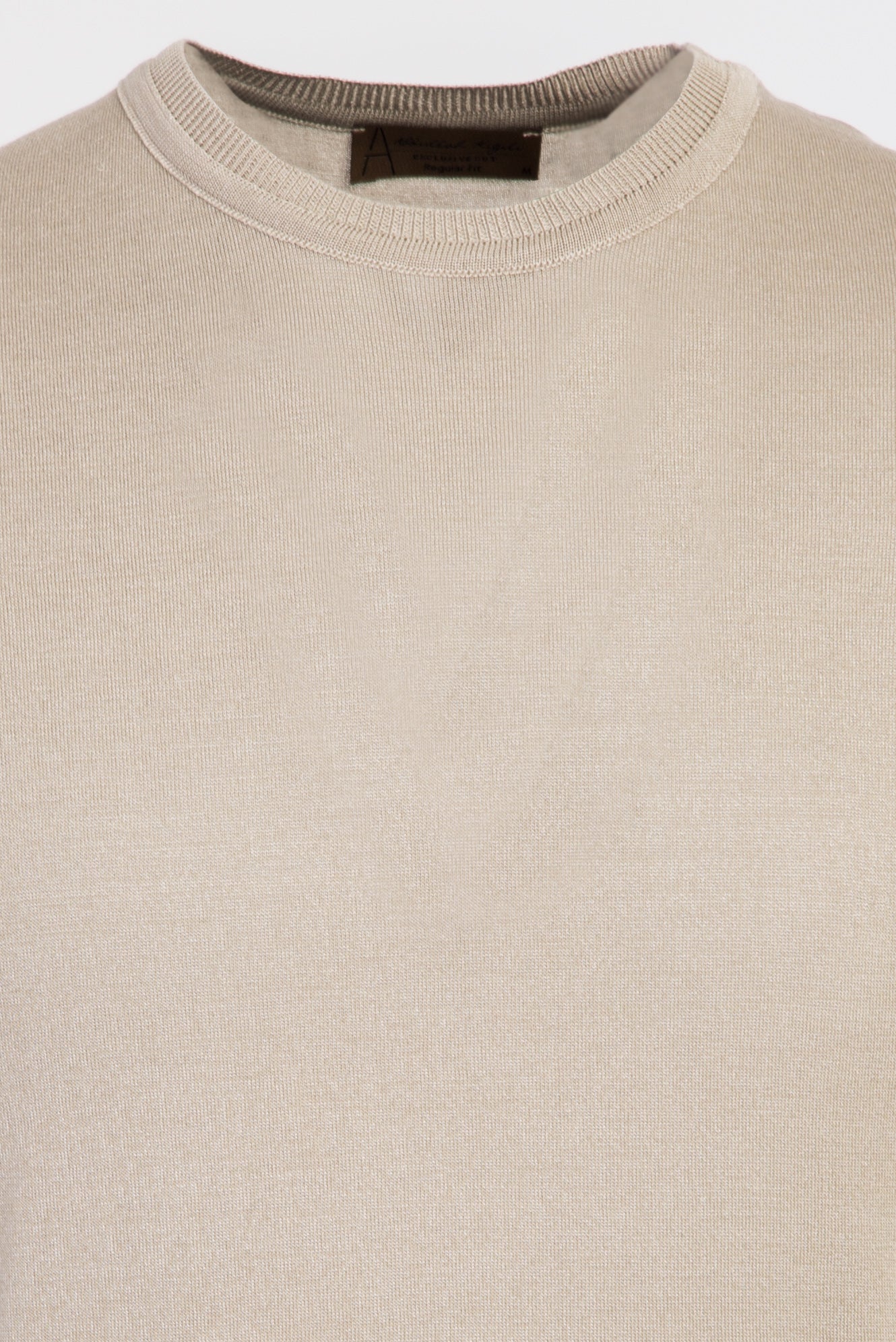 Açık Bej Bisiklet Yaka Regular Fit T-shirt