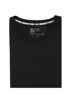 Siyah Büyük Beden Bisiklet Yaka T-shirt