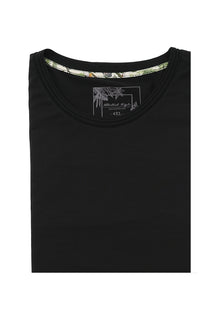 Siyah Büyük Beden Bisiklet Yaka T-shirt