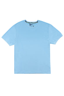 Açık Mavi Büyük Beden Bisiklet Yaka T-shirt