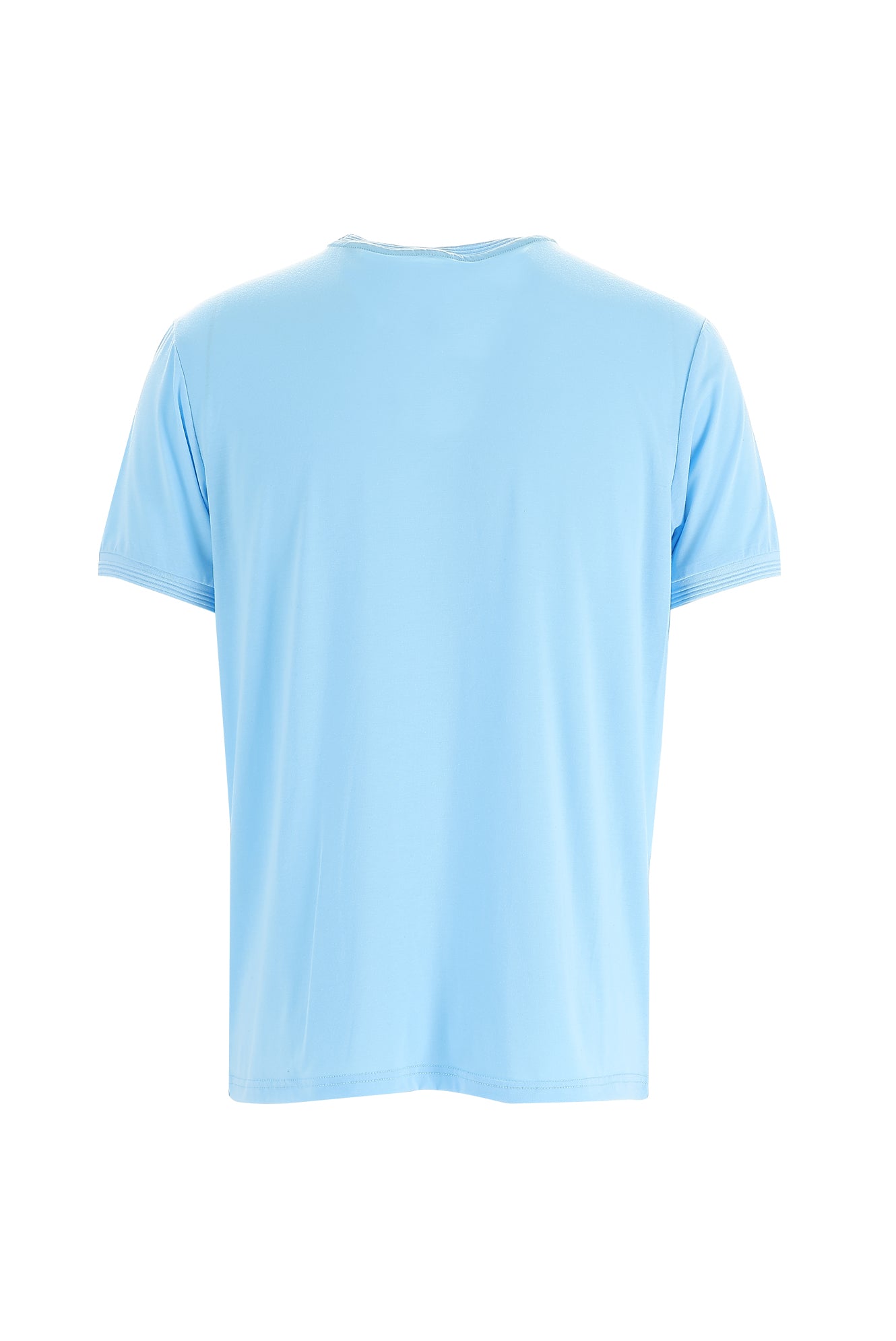 Açık Mavi Bisiklet Yaka Slim Fit Dar Kesim T-shirt