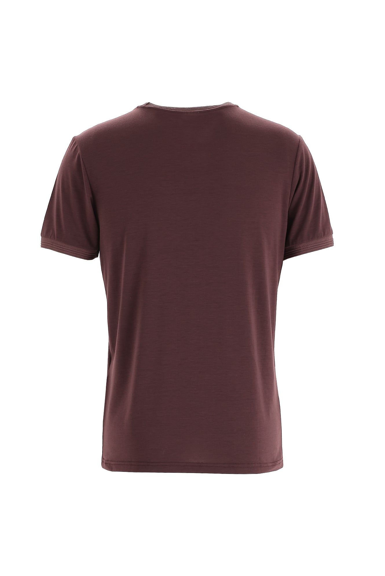 Koyu Bordo Bisiklet Yaka Slim Fit Dar Kesim T-shirt