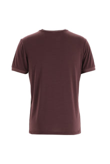 Koyu Bordo Bisiklet Yaka Slim Fit Dar Kesim T-shirt