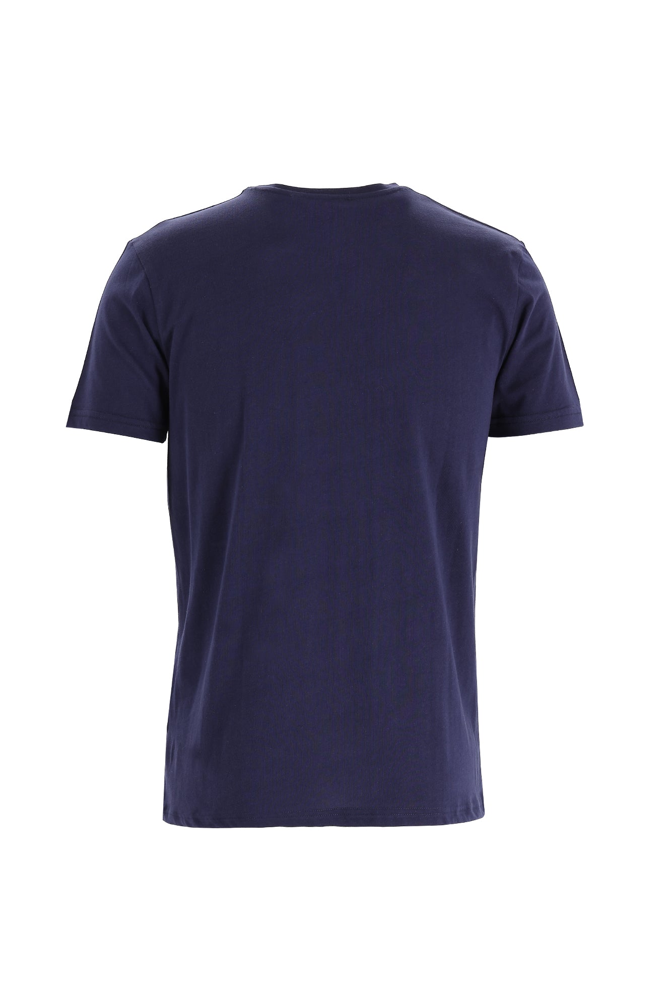 Orta Lacivert Bisiklet Yaka Slim Fit Dar Kesim Bask?l? Pamuk T-shirt-Abdullah Ki??l?