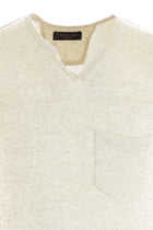 Ekru Düğmeli Yaka Slim Fit Dar Kesim T-shirt