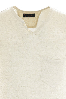 Ekru Düğmeli Yaka Slim Fit Dar Kesim T-shirt