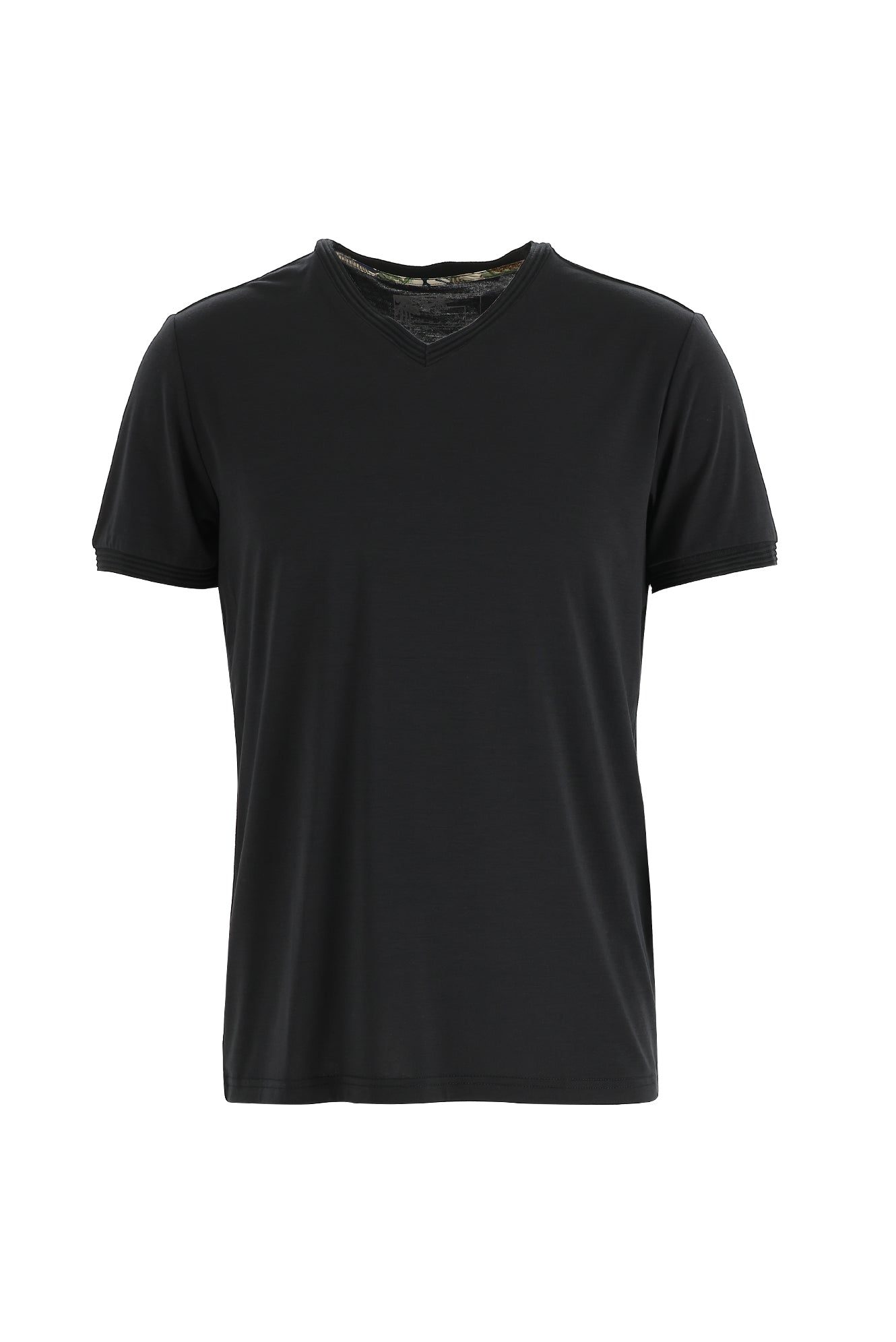Siyah V Yaka Slim Fit Dar Kesim T-shirt