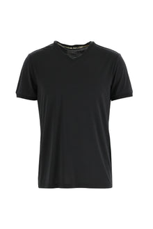 Siyah V Yaka Slim Fit Dar Kesim T-shirt