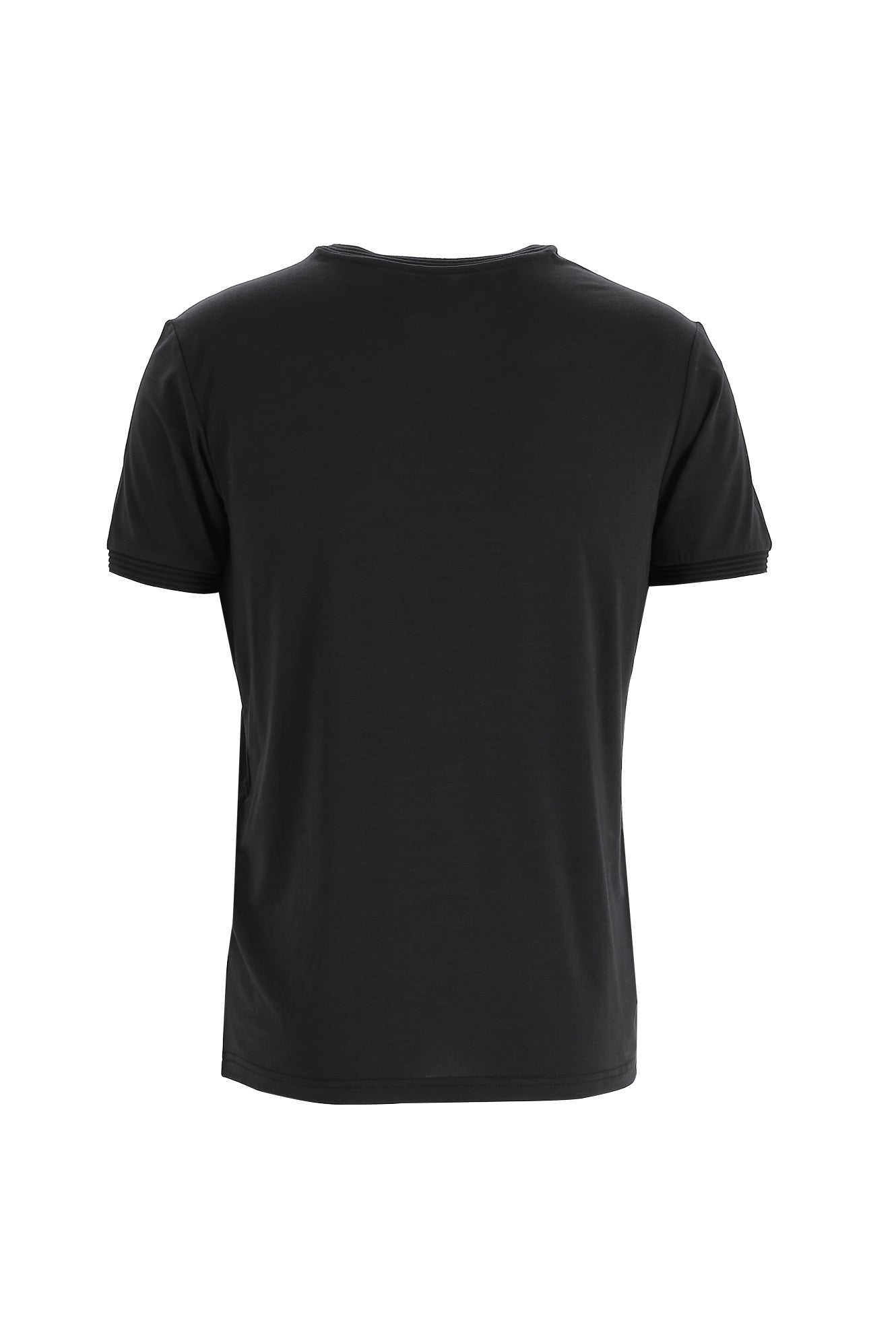 Siyah V Yaka Slim Fit Dar Kesim T-shirt