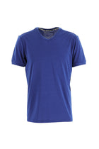 Saks Mavi V Yaka Slim Fit Dar Kesim T-shirt