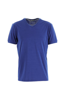 Saks Mavi V Yaka Slim Fit Dar Kesim T-shirt