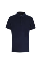 Orta Lacivert Yar?m ?talyan Yaka Süprem Pamuklu T-shirt-Abdullah Ki??l?