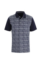 Orta Lacivert Polo Yaka Desenli Regular Fit Pamuk T-shirt