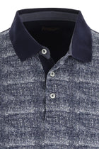 Orta Lacivert Polo Yaka Desenli Regular Fit Pamuk T-shirt