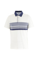 Beyaz Polo Yaka Regular Fit Desenli Pamuk T-shirt