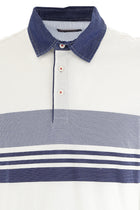 Beyaz Polo Yaka Regular Fit Desenli Pamuk T-shirt