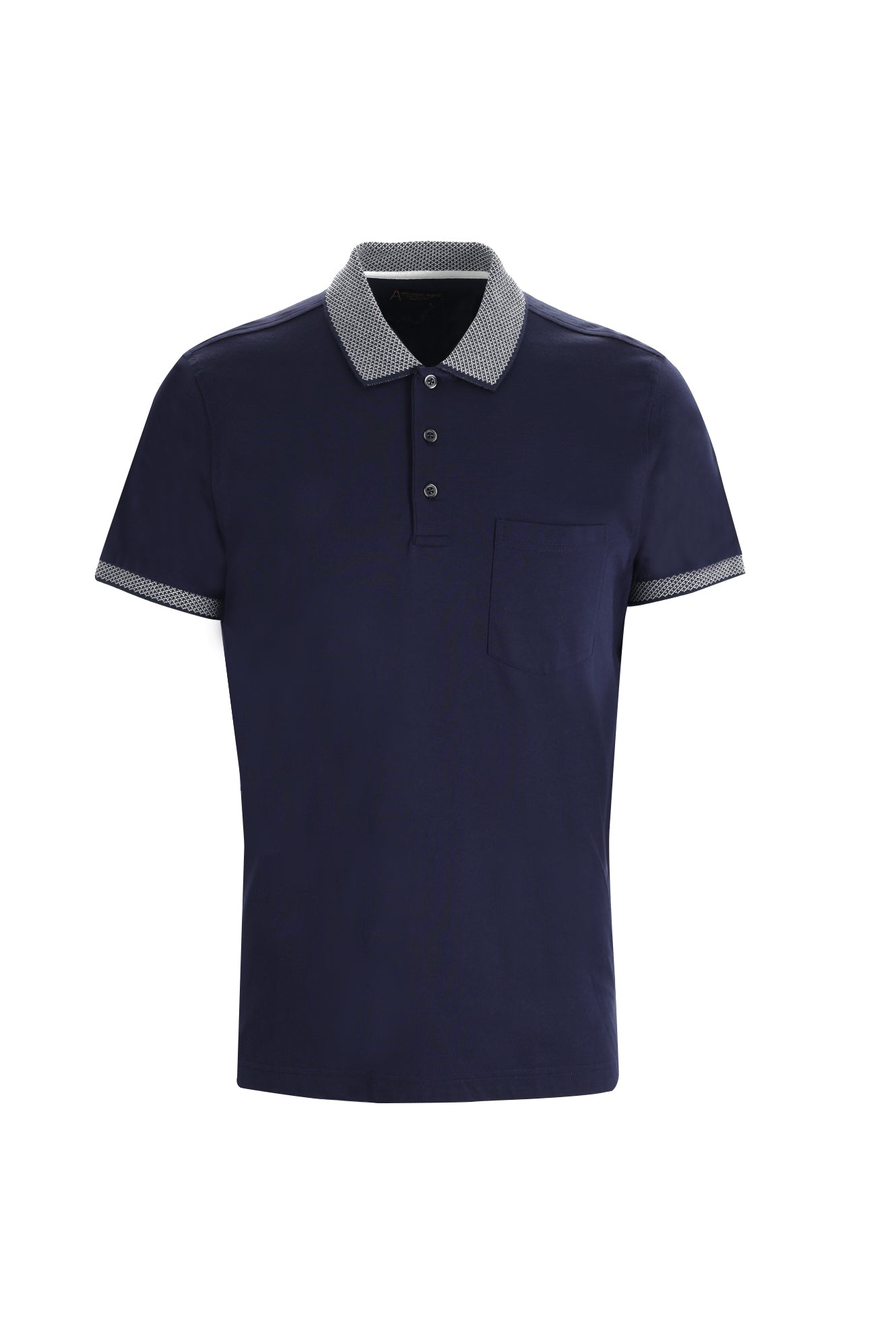 Orta Lacivert Polo Yaka Regular Fit Pamuk T-shirt