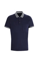 Orta Lacivert Polo Yaka Regular Fit Pamuk T-shirt