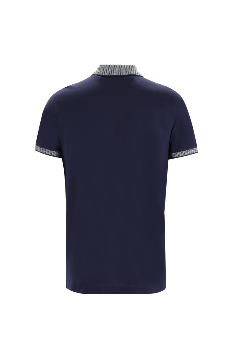 Orta Lacivert Polo Yaka Regular Fit Pamuk T-shirt