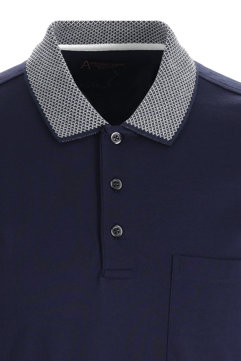Orta Lacivert Polo Yaka Regular Fit Pamuk T-shirt