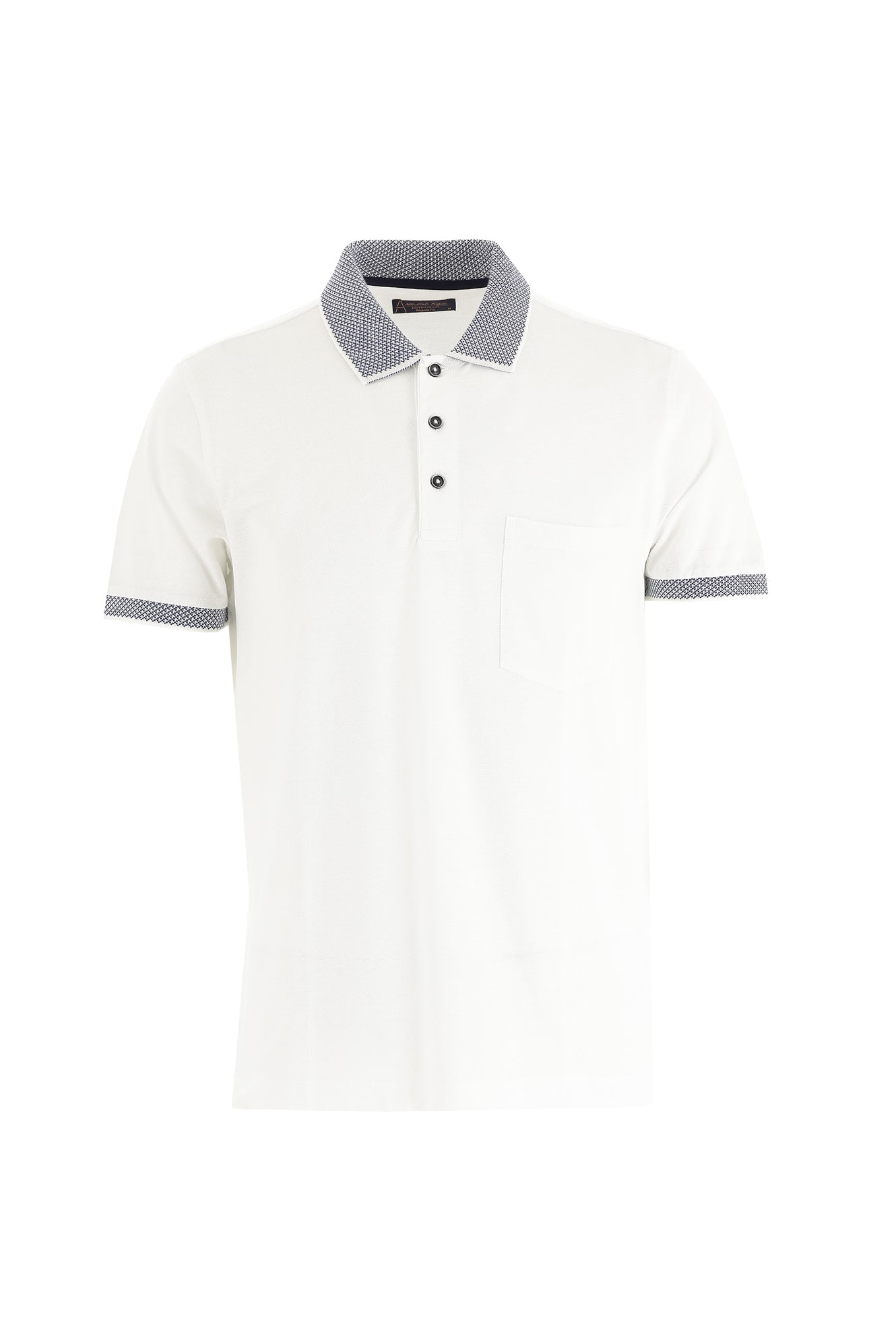 Beyaz Polo Yaka Regular Fit Pamuk T-shirt