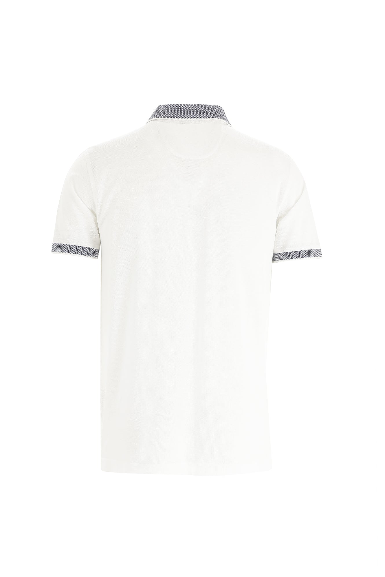 Beyaz Polo Yaka Regular Fit Pamuk T-shirt