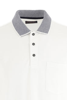 Beyaz Polo Yaka Regular Fit Pamuk T-shirt