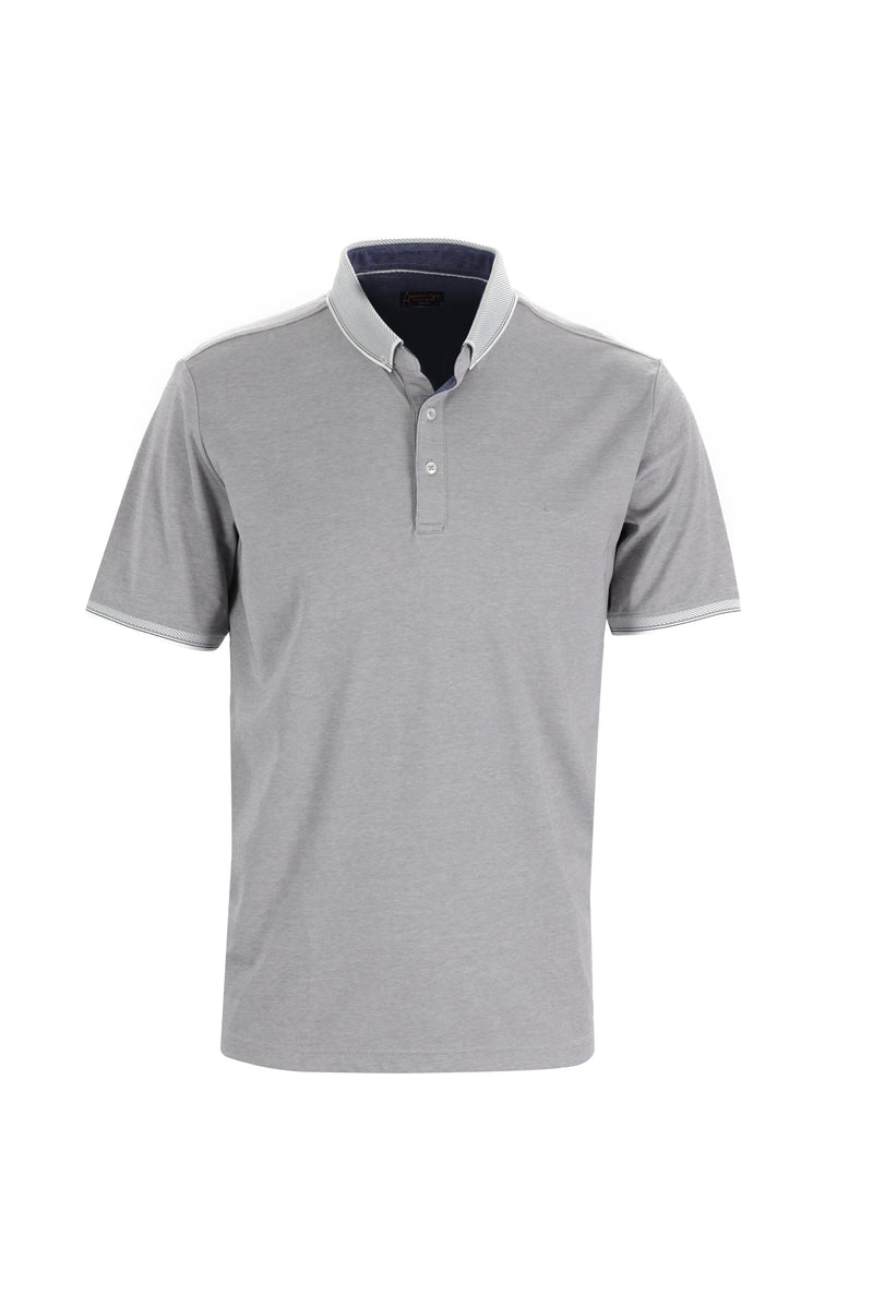 Gümüş Polo Yaka Regular Fit T-shirt