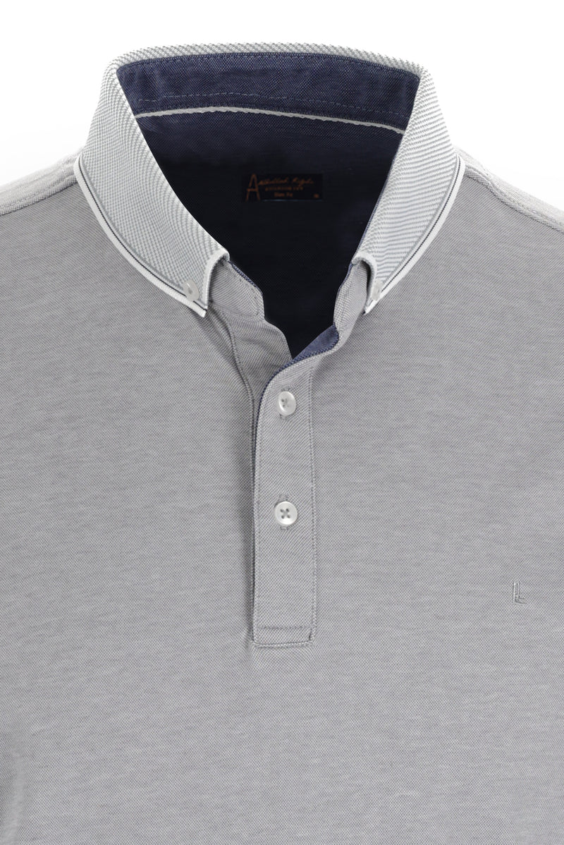 Gümüş Polo Yaka Regular Fit T-shirt