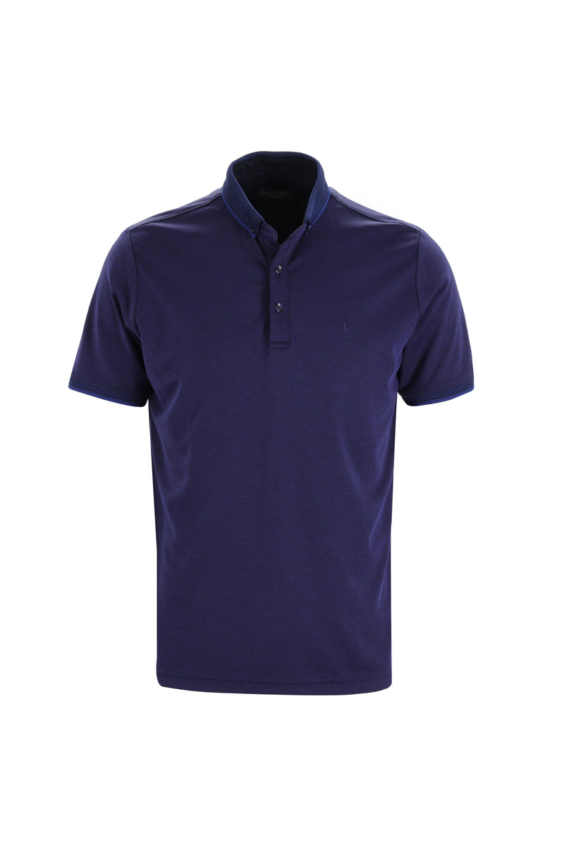 Saks Mavi Polo Yaka Regular Fit T-shirt