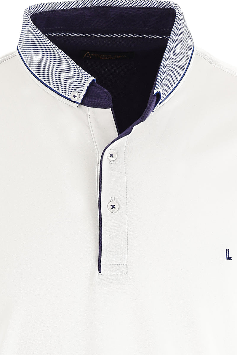 Beyaz Polo Yaka Regular Fit T-shirt