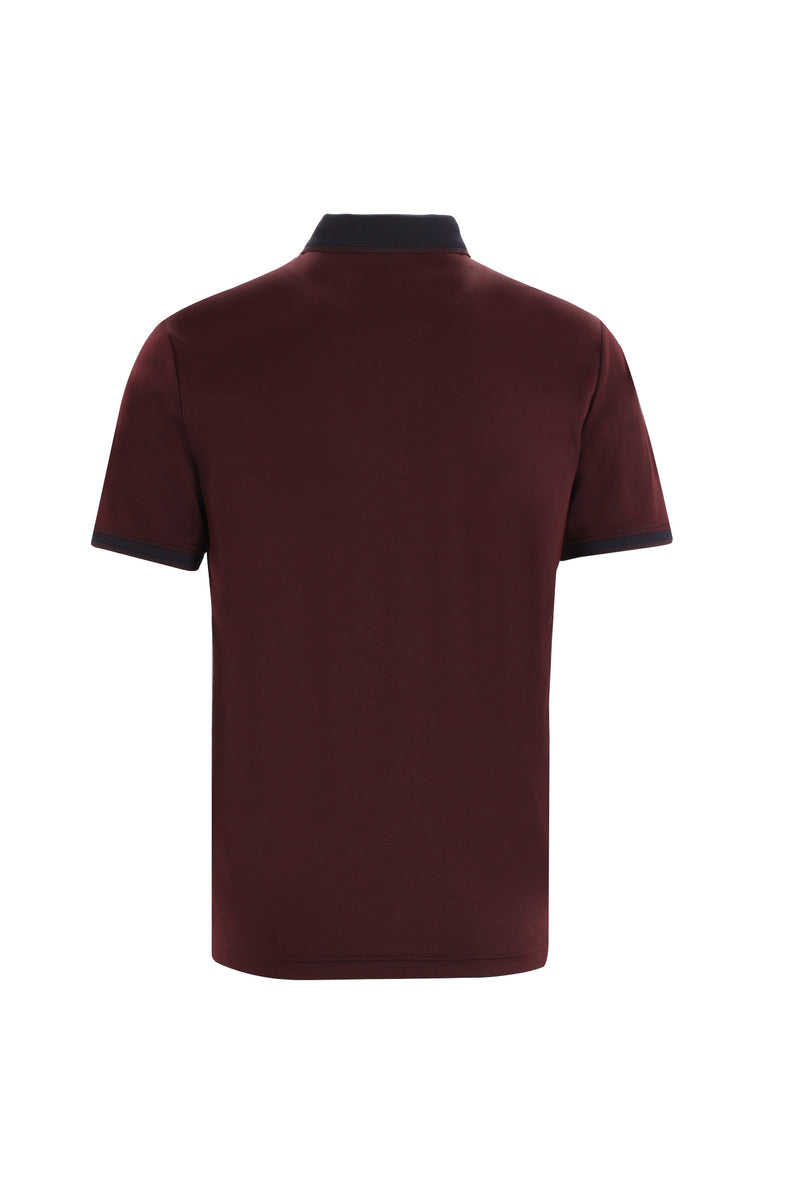 Koyu Bordo Polo Yaka Regular Fit T-shirt