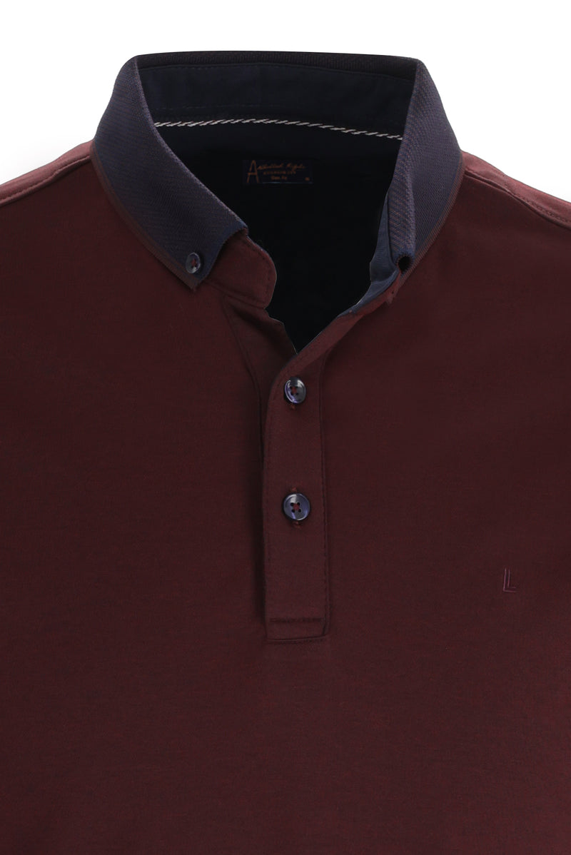 Koyu Bordo Polo Yaka Regular Fit T-shirt