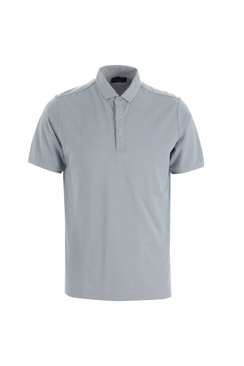 Gümüş Polo Yaka Regular Fit T-shirt