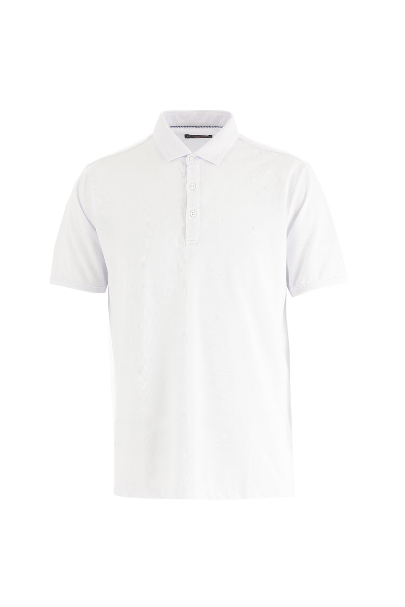 Beyaz Polo Yaka Regular Fit T-shirt