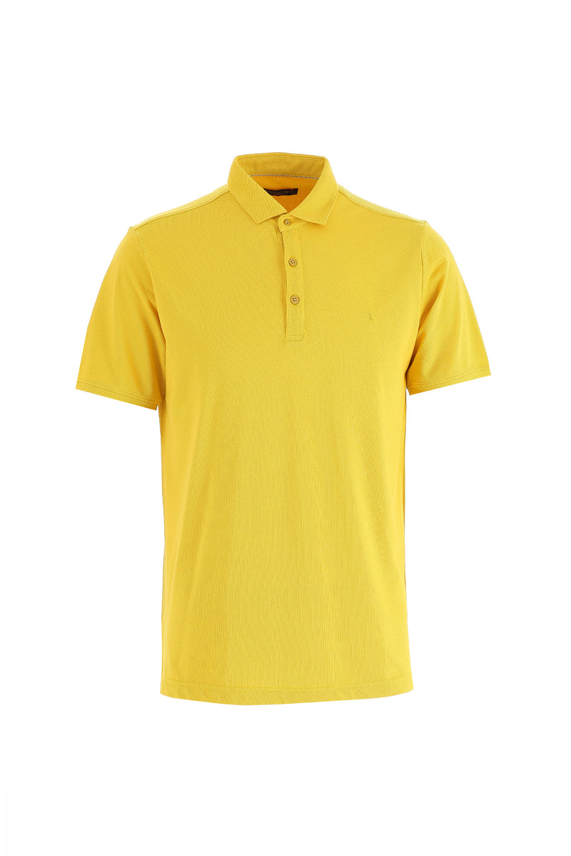 Koyu Sarı Polo Yaka Regular Fit T-shirt