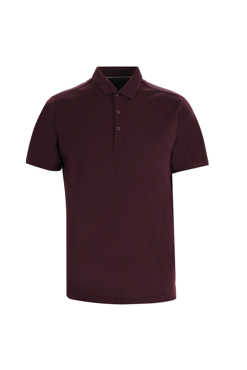 Koyu Bordo Polo Yaka Regular Fit T-shirt
